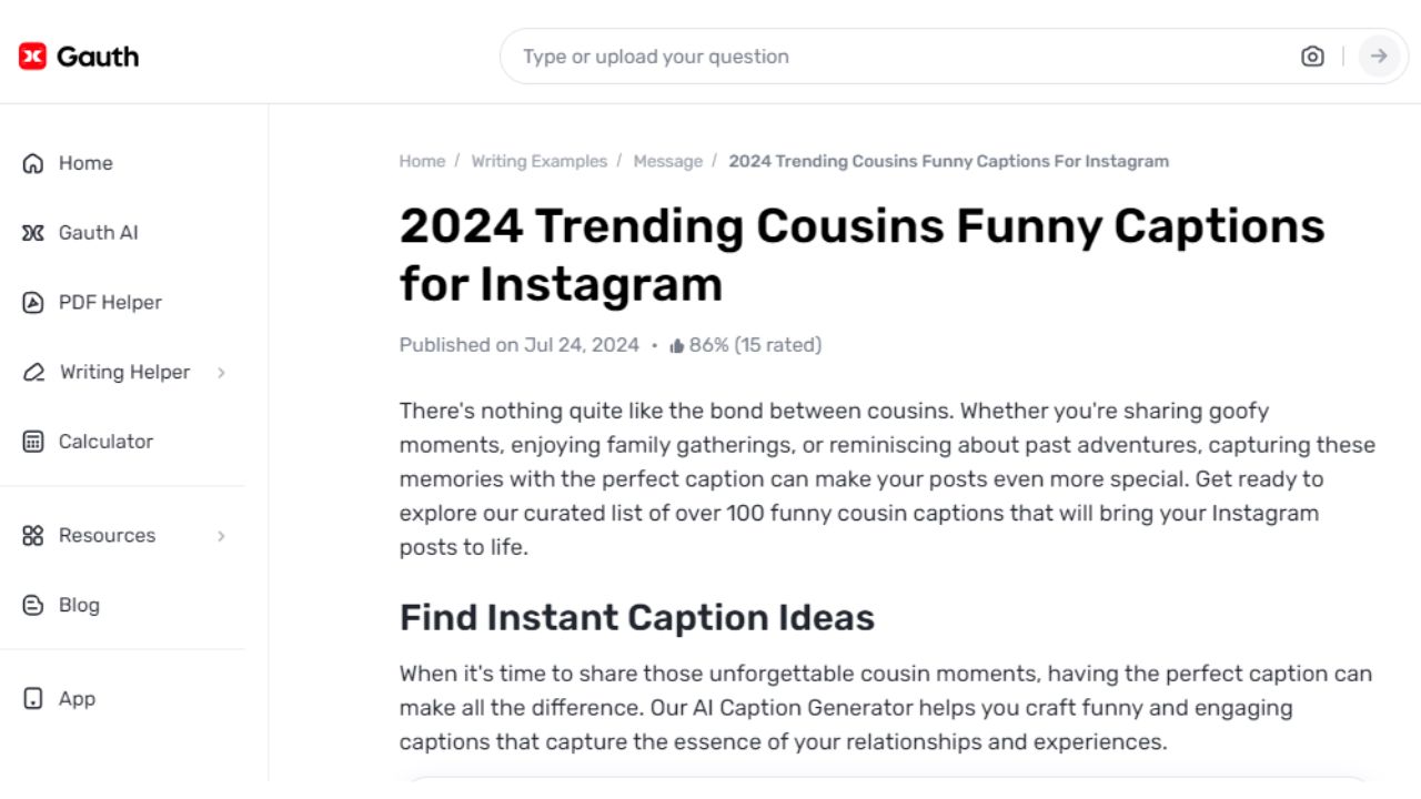 How to Stay Trendy with Cousin Captions: What Does Gauth Recommend?